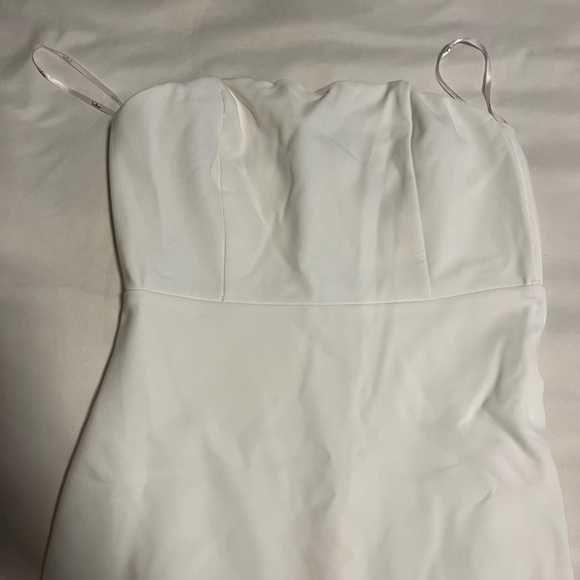 Lulus Feather Late Than Never White Strapless Feather Midi Dress - Picture 5 of 5